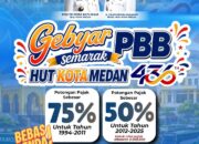 Semarak HUT Kota Medan Ke-436, Pemko Melalui Bapenda Gelar Pengurangan pokok pajak Untuk Warga Medan